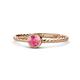 1 - Marian Bold Round Pink Tourmaline Solitaire Rope Promise Ring 
