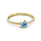 2 - Marian Bold Round Blue Topaz Solitaire Rope Promise Ring 