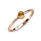 3 - Marian Bold Round Citrine Solitaire Rope Promise Ring 
