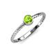 3 - Marian Bold Round Peridot Solitaire Rope Promise Ring 