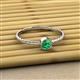 2 - Marian Bold Round Emerald Solitaire Rope Promise Ring 