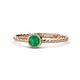 1 - Marian Bold Round Emerald Solitaire Rope Promise Ring 