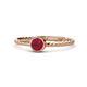 1 - Marian Bold Round Ruby Solitaire Rope Promise Ring 