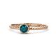 1 - Marian Bold Round London Blue Topaz Solitaire Rope Promise Ring 