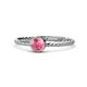 1 - Marian Bold Round Pink Tourmaline Solitaire Rope Promise Ring 