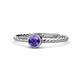 1 - Marian Bold Round Iolite Solitaire Rope Promise Ring 