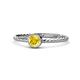1 - Marian Bold Round Lab Created Yellow Sapphire Solitaire Rope Promise Ring 