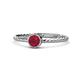1 - Marian Bold Round Ruby Solitaire Rope Promise Ring 