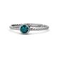 1 - Marian Bold Round London Blue Topaz Solitaire Rope Promise Ring 