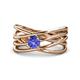 1 - Marini Bold Round Tanzanite Solitaire Criss Cross Promise Ring 