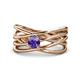 1 - Marini Bold Round Iolite Solitaire Criss Cross Promise Ring 