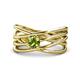 1 - Marini Bold Round Peridot Solitaire Criss Cross Promise Ring 