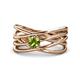 1 - Marini Bold Round Peridot Solitaire Criss Cross Promise Ring 
