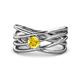 1 - Marini Bold Round Yellow Sapphire Solitaire Criss Cross Promise Ring 