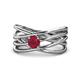 1 - Marini Bold Round Ruby Solitaire Criss Cross Promise Ring 