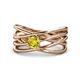 1 - Marini Bold Round Yellow Diamond Solitaire Criss Cross Promise Ring 