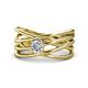 1 - Marini Bold Round Diamond Solitaire Criss Cross Promise Ring 