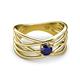 2 - Marini Bold Round Blue Sapphire Solitaire Criss Cross Promise Ring 
