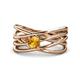 1 - Marini Bold Round Citrine Solitaire Criss Cross Promise Ring 