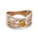2 - Marini Bold Round Citrine Solitaire Criss Cross Promise Ring 