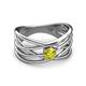 2 - Marini Bold Round Yellow Diamond Solitaire Criss Cross Promise Ring 