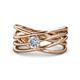 1 - Marini Bold Round Diamond Solitaire Criss Cross Promise Ring 
