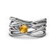1 - Marini Bold Round Citrine Solitaire Criss Cross Promise Ring 
