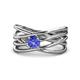 1 - Marini Bold Round Tanzanite Solitaire Criss Cross Promise Ring 
