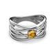 2 - Marini Bold Round Citrine Solitaire Criss Cross Promise Ring 