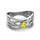 2 - Marini Bold Round Yellow Sapphire Solitaire Criss Cross Promise Ring 