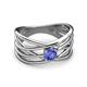 2 - Marini Bold Round Tanzanite Solitaire Criss Cross Promise Ring 