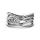 1 - Marini Bold Round Diamond Solitaire Criss Cross Promise Ring 