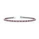 1 - Leslie 2.40 mm Pink Tourmaline and Lab Grown Diamond Eternity Tennis Bracelet 