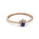 3 - Paw Bold Round Blue Sapphire and Diamond Promise Ring 