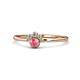 1 - Paw Bold Round Pink Tourmaline and Diamond Promise Ring 
