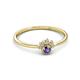 3 - Paw Bold Round Iolite and Diamond Promise Ring 