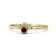 1 - Paw Bold Round Red Garnet and Diamond Promise Ring 