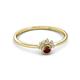 3 - Paw Bold Round Red Garnet and Diamond Promise Ring 