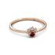 3 - Paw Bold Round Red Garnet and Diamond Promise Ring 