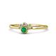 1 - Paw Bold Round Emerald and Diamond Promise Ring 