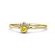 1 - Paw Bold Round Yellow Sapphire and Diamond Promise Ring 