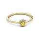 3 - Paw Bold Round Yellow Sapphire and Diamond Promise Ring 