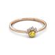 3 - Paw Bold Round Yellow Sapphire and Diamond Promise Ring 