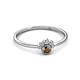 3 - Paw Bold Round Smoky Quartz and Diamond Promise Ring 