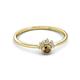 3 - Paw Bold Round Smoky Quartz and Diamond Promise Ring 