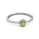 3 - Paw Bold Round Yellow and White Diamond Promise Ring 