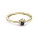 3 - Paw Bold Round Blue Sapphire and Diamond Promise Ring 