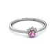 3 - Paw Bold Round Pink Sapphire and Diamond Promise Ring 
