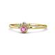 1 - Paw Bold Round Pink Sapphire and Diamond Promise Ring 