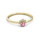 3 - Paw Bold Round Pink Sapphire and Diamond Promise Ring 